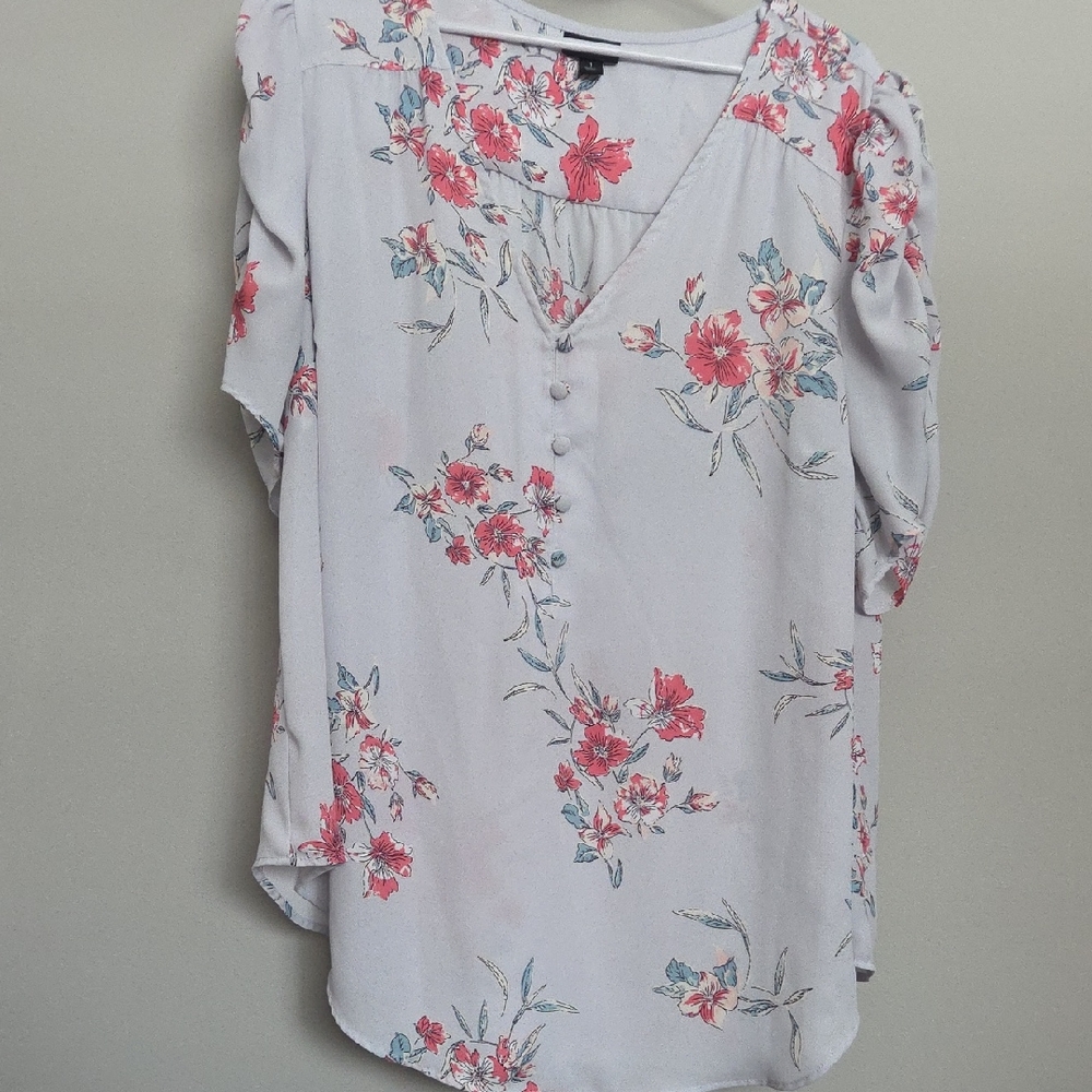 Torrid Pink Floral Button-Front Tunic